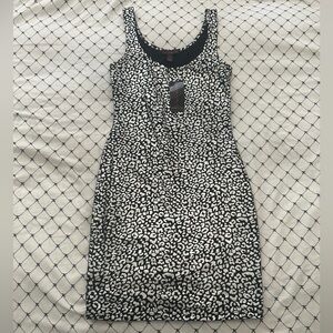 Material Girl Black and White Patterned Dress
